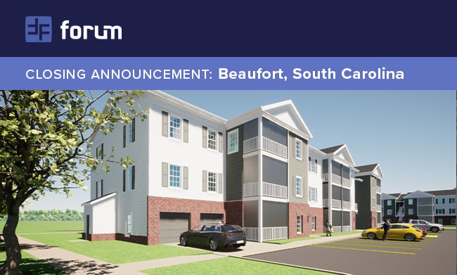 Forum Capital Advisors Provides Preferred Equity for Multifamily Development in Beaufort, South Carolina