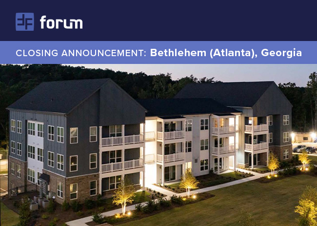 Forum Capital Advisors Provides Preferred Equity for Multifamily Development in Atlanta, Georgia
